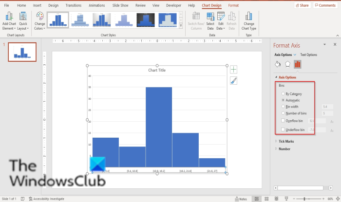 How to create a Histogram chart in PowerPoint