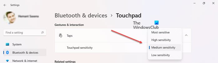 Touchpad Sensitivity