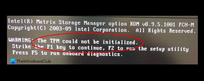 TPM could not be initialized after BIOS update