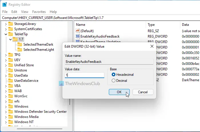 How to Turn On or Off Touch keyboard typing sound in Windows 11