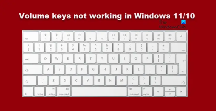 Клавиши регулировки громкости не работают в Windows 11/10