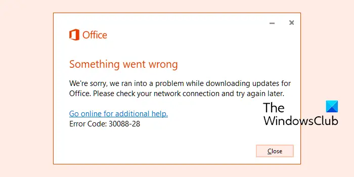 Office 365 Update error code 30088-28 or 30016-29