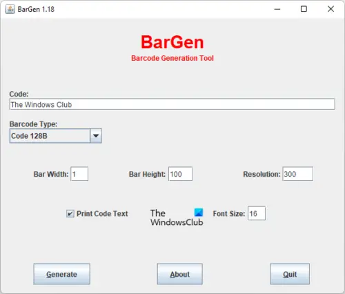 Bargen free Barcode Generator