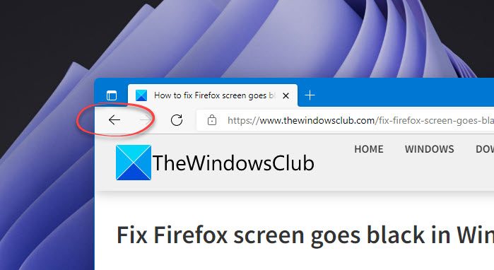 Browser Back button not working
