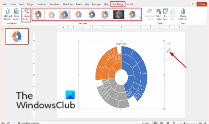 How to create a Sunburst chart in PowerPoint