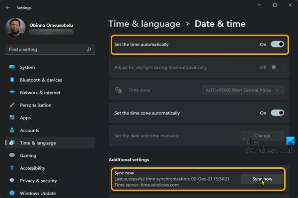 Check and Sync Date/Time