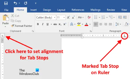 Customize Tab Stops using Ruler