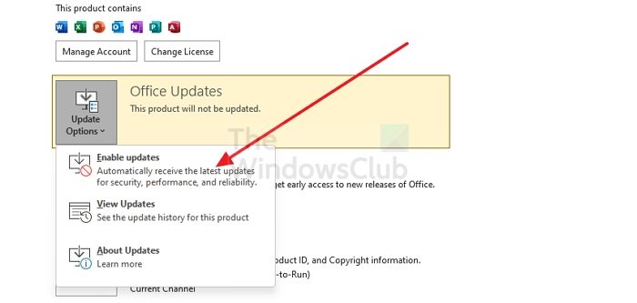 Enable Updates Microsoft Office