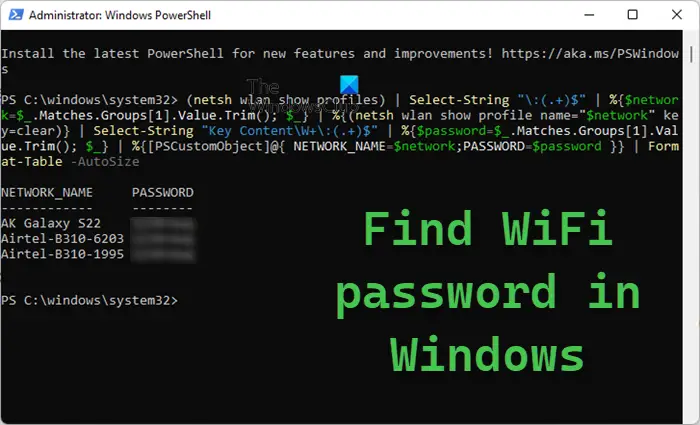 How to find WiFi password in Windows