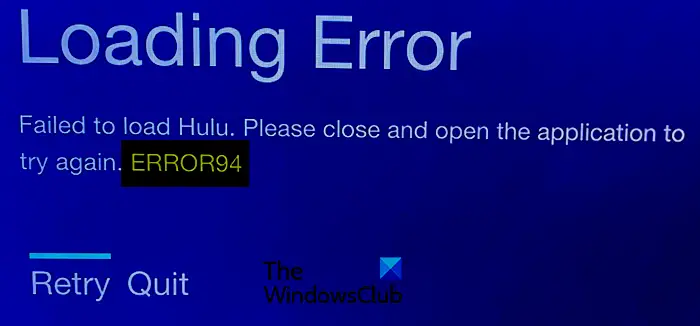 Hulu error 94