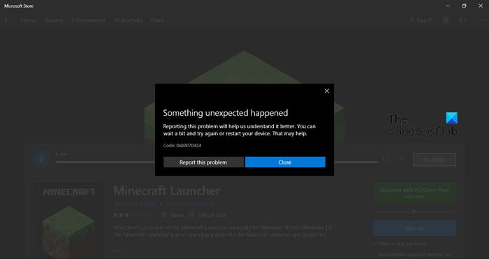 Minecraft Installation Error 0x 0x 0x Etc
