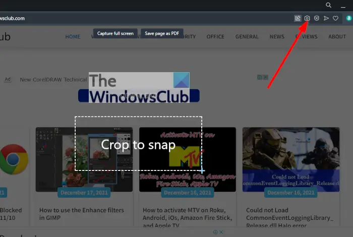 How to take and edit screenshots in Opera browser
