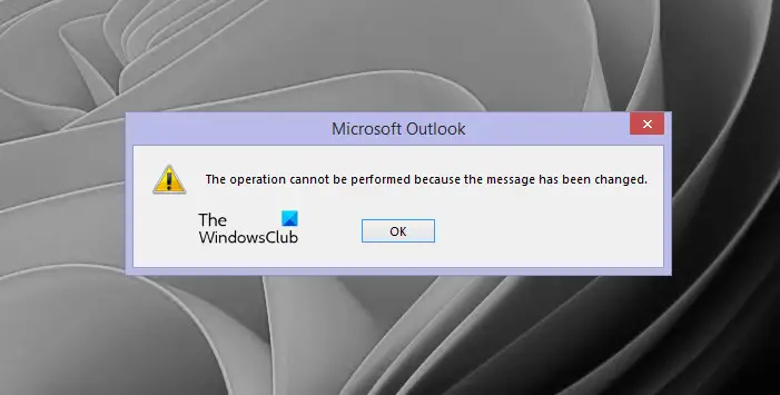 Operation cannot be performed Outlook error