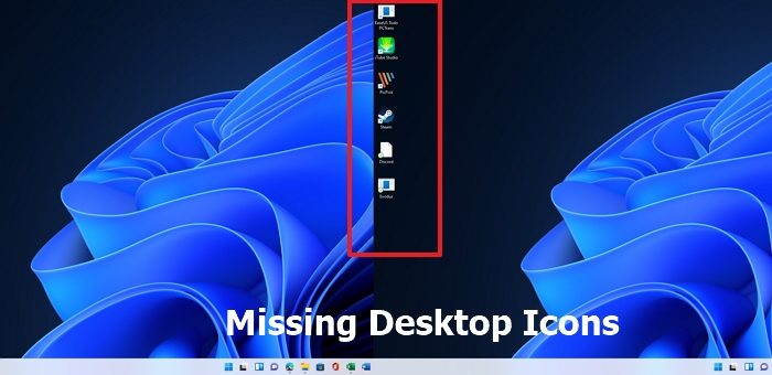 Desktop icons not showing in Windows