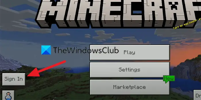 Sign in Minecraft