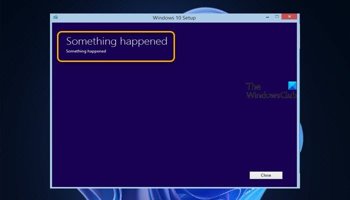 Something Happened Windows Setup error