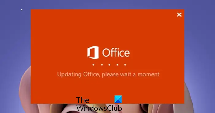 Stuck at Updating Office, Please wait a moment