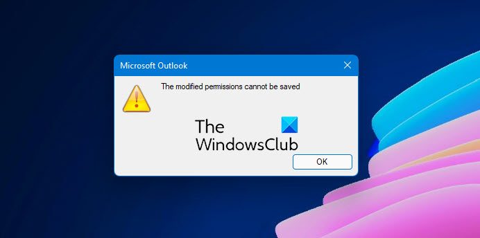 The modified permissions cannot be saved