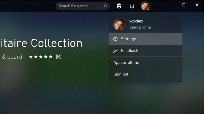 Change default location of where Xbox app install games