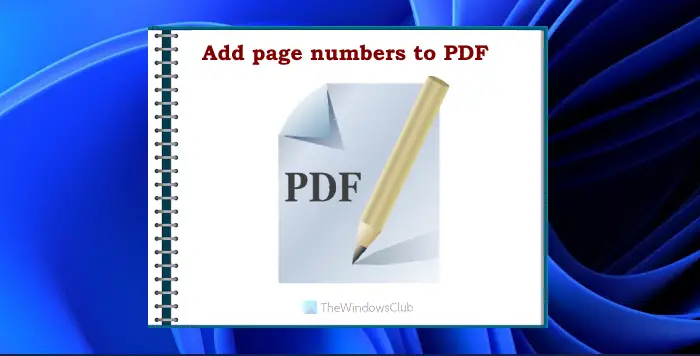 add page numbers to pdf