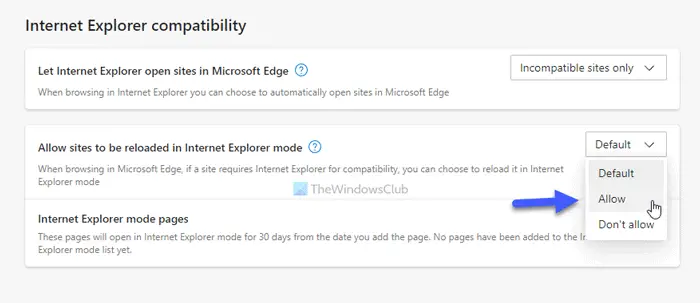 How to add or remove Internet Explorer mode button on Edge toolbar