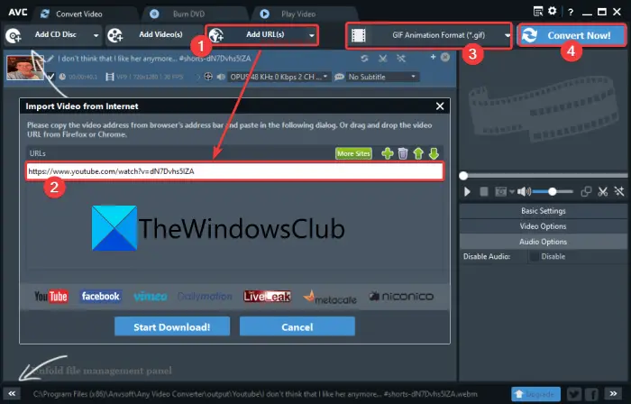 How to convert  video to GIF free on PC