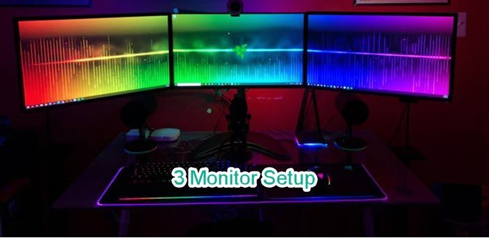 How to set up 3 monitors on a Windows 11/10 computer