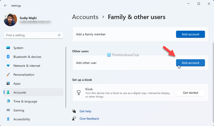 Come creare un nuovo account locale in Windows 11