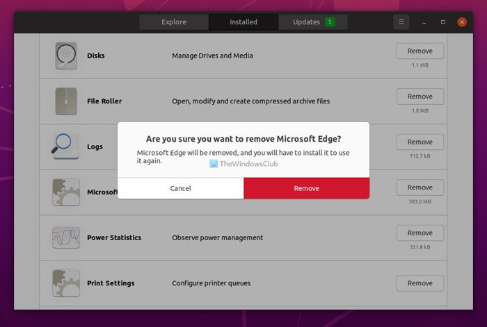 How to uninstall Microsoft Edge on Linux