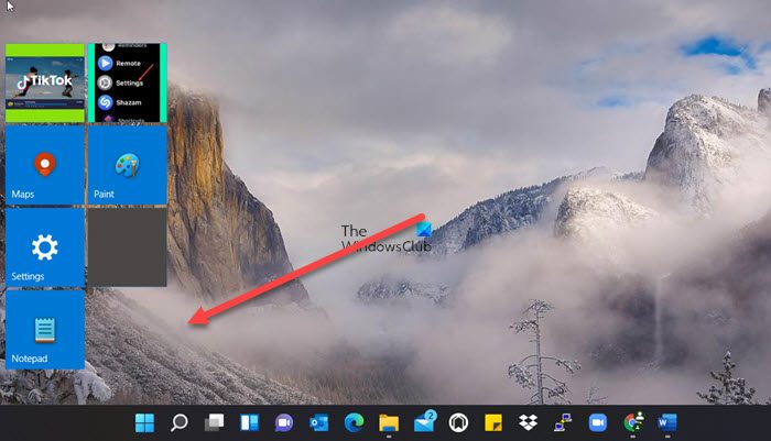 How to put Live Tiles in Windows 11