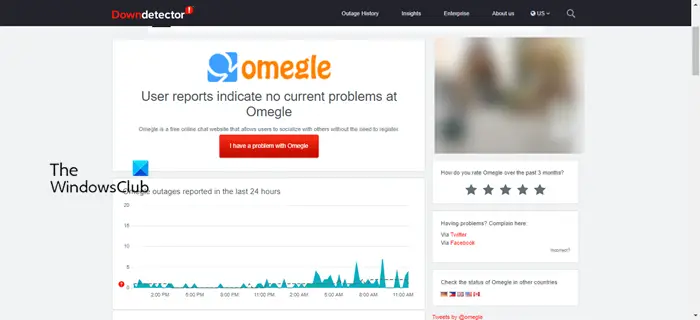 Omegle error connecting to server; Is Omegle down?