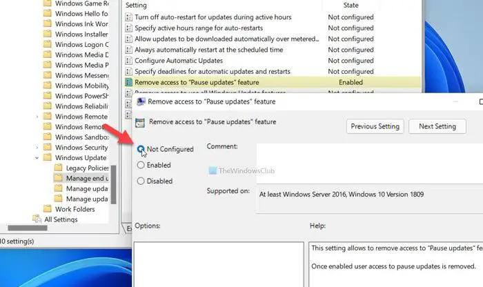 Fix Pause updates option is grayed out in Windows 11