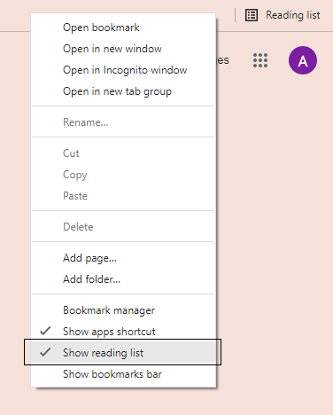 How to disable or remove Reading List from Google Chrome