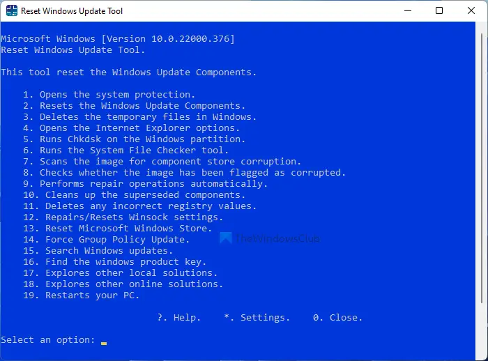 Reset Windows Update Tool تنظیمات و کامپوننت ها را به طور خودکار به حالت پیش فرض باز می گرداند 