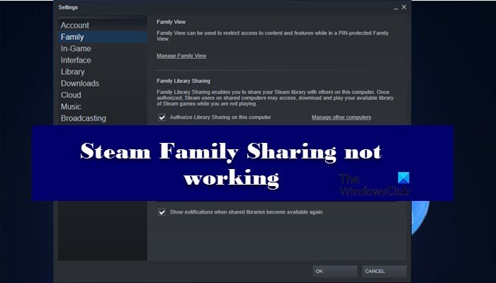Fix Steam Family Sharing not working issue