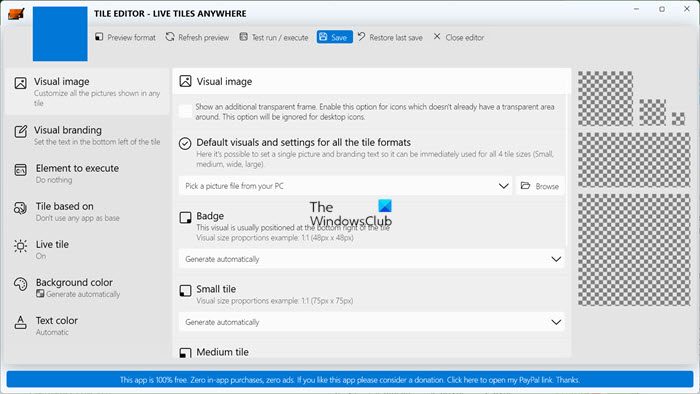 Tile Editor Screen