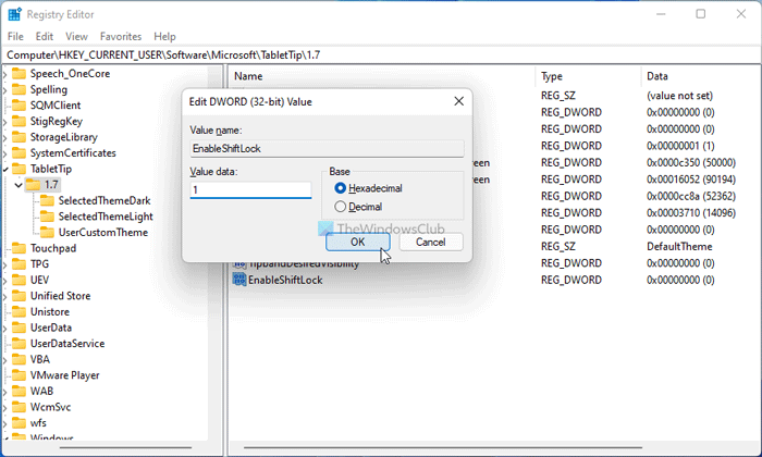 Enable Or Disable Shift Lock On Touch Keyboard In Windows 11 10