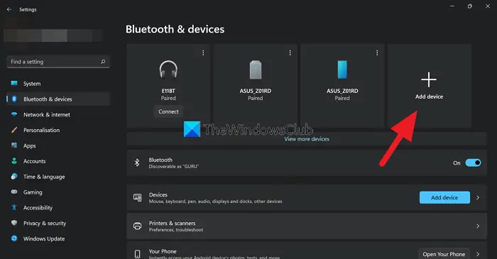 Add device Bluetooth