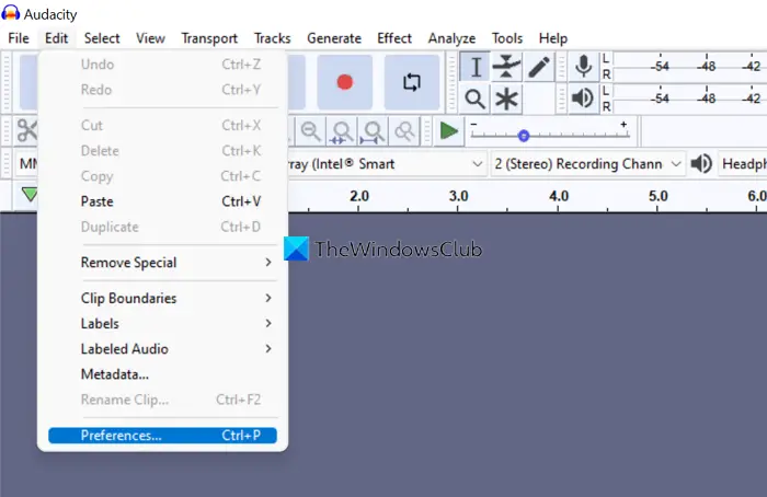 Audacity Preferences