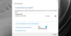 audio disabled windows 11