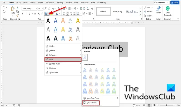 How to make font blurry in Word