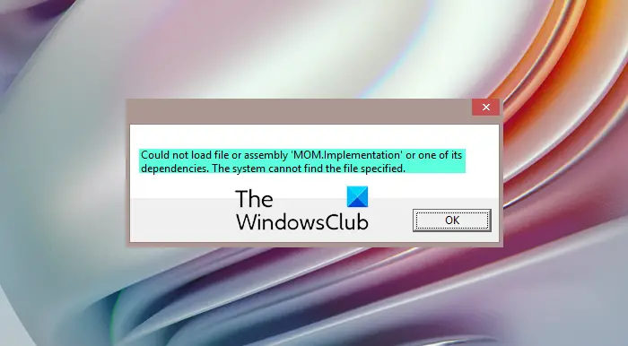 Could not load file or assembly MOM.implementation