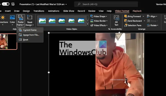 How to insert Video Thumbnail in PowerPoint
