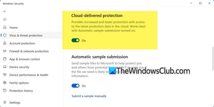 Defender Cloud-delivered protection