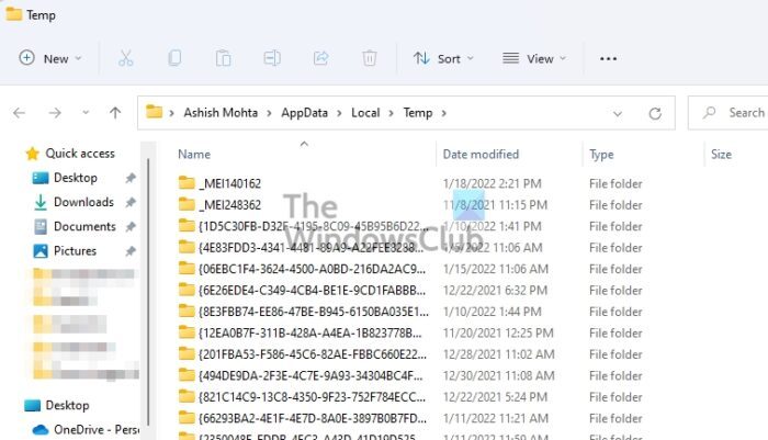 Delete Temporary Files Windows