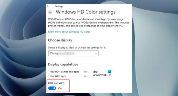 Disable HDR Windows 10