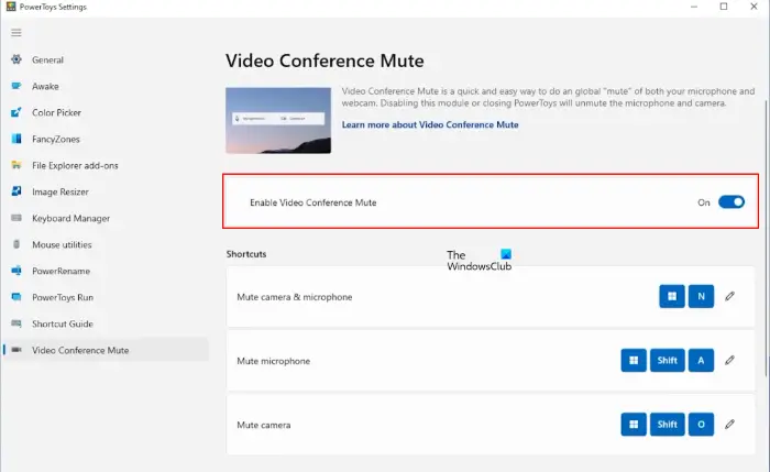 Disable Video Conference Mute in PowerToys