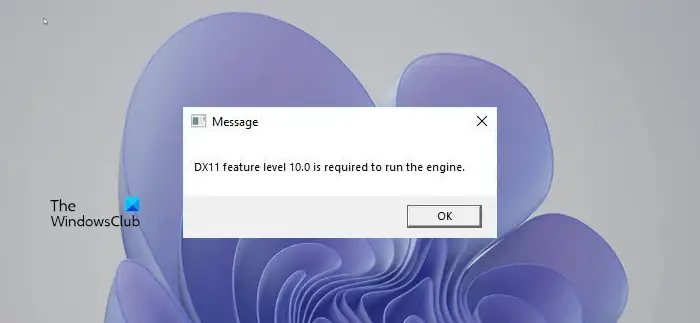 DX11 feature level 10.0 required