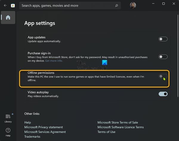 Enable Offline mode play on Windows device