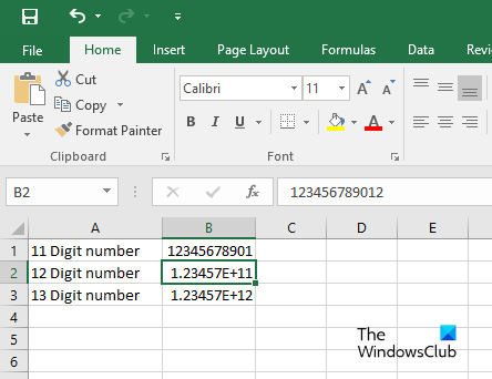 Excel rounds off 12 digit number